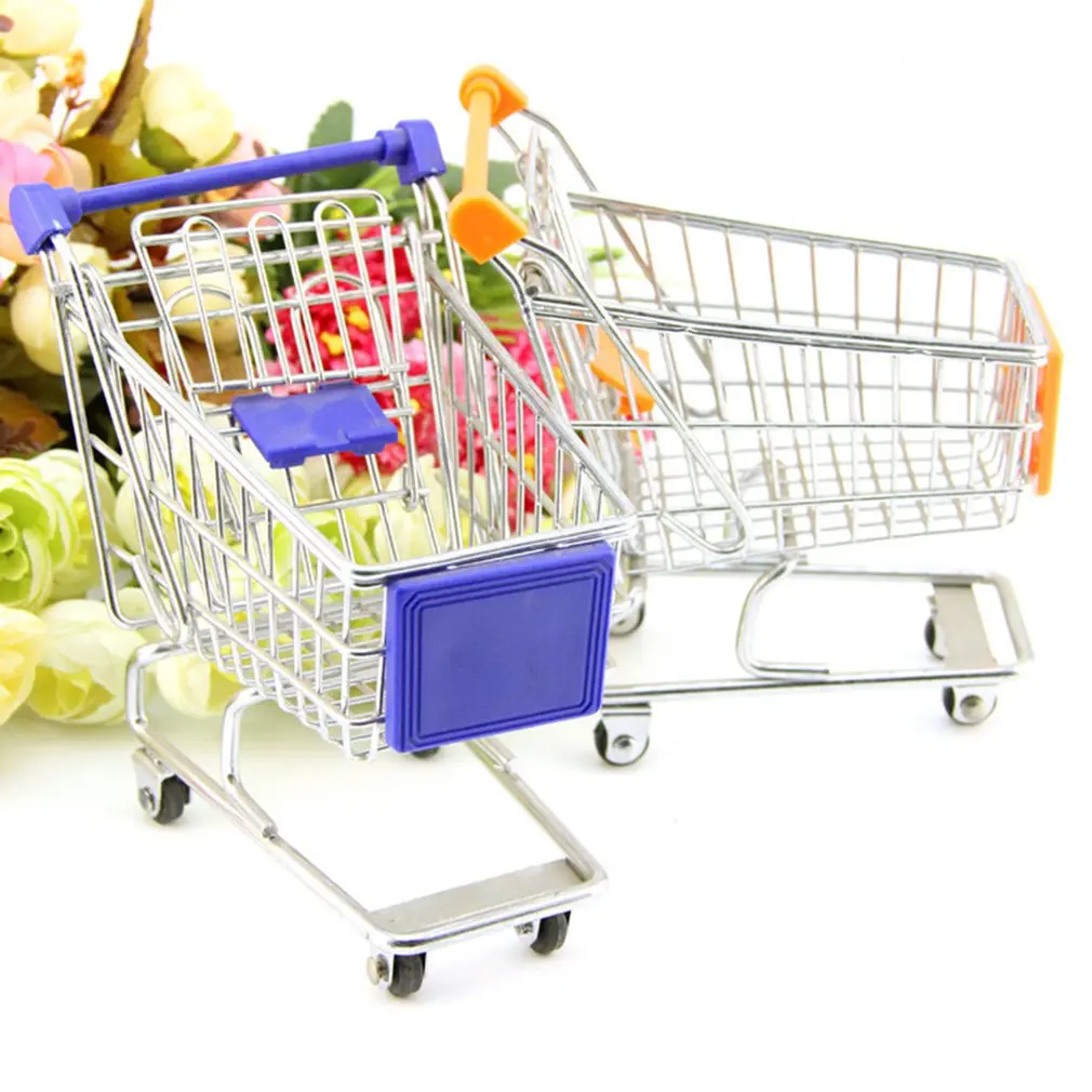 Креативный супермаркет мини тележка Металлическая Имитация детская игрушка