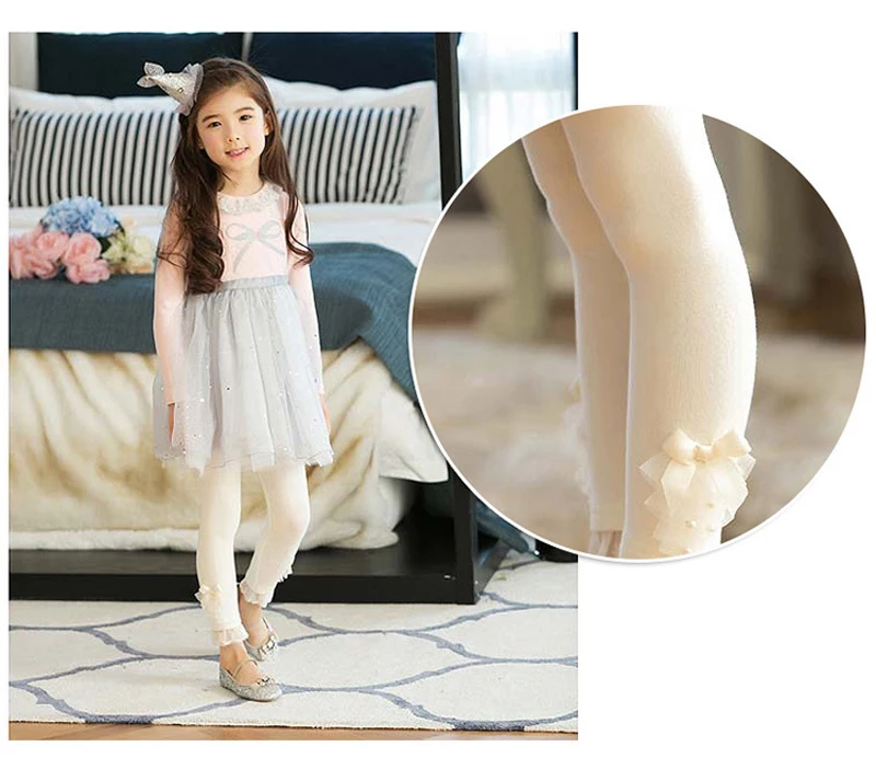 Весенняя одежда детские леггинсы школьные штаны кружевные для девочек От 2 до 7