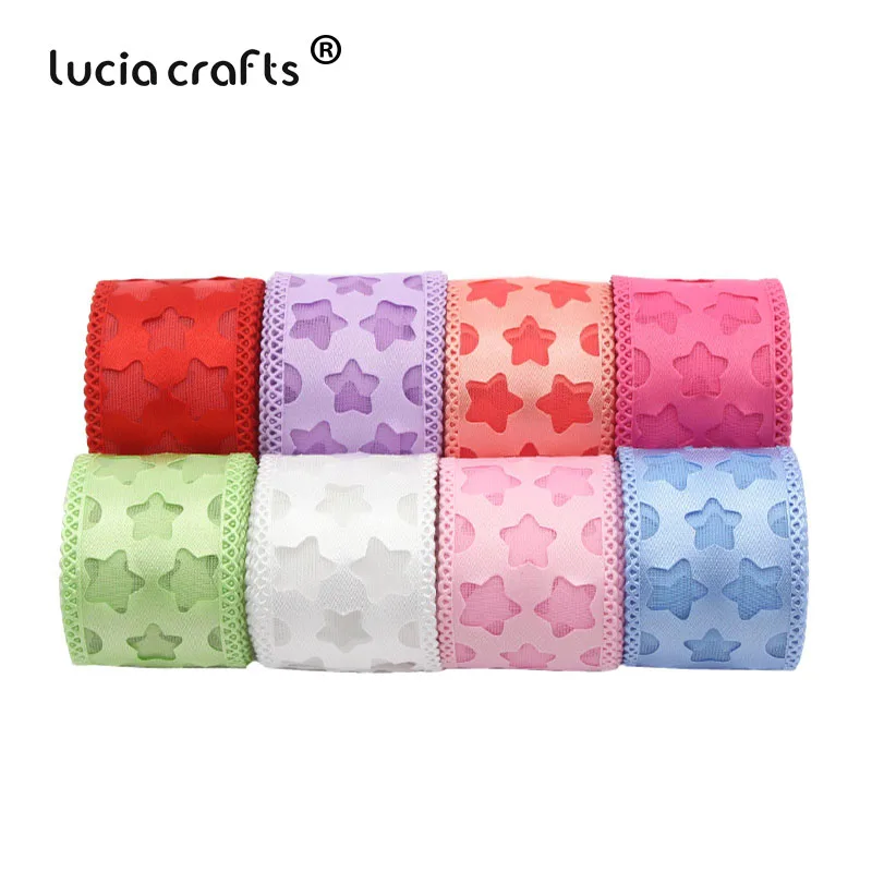 Lucia crafts 5y/6y 40 мм Звездные ленты из органзы для свадебного домашнего декора DIY шитье подарочная упаковка аксессуары ручной работы P0707