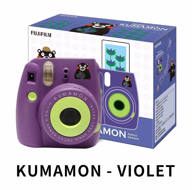 Kumamon Purple Оригинальная камера моментальной печати Kumamon Fuji Fujifilm Instax Mini 8, обычная съемка снимков - Цвет: Kumamon Purple