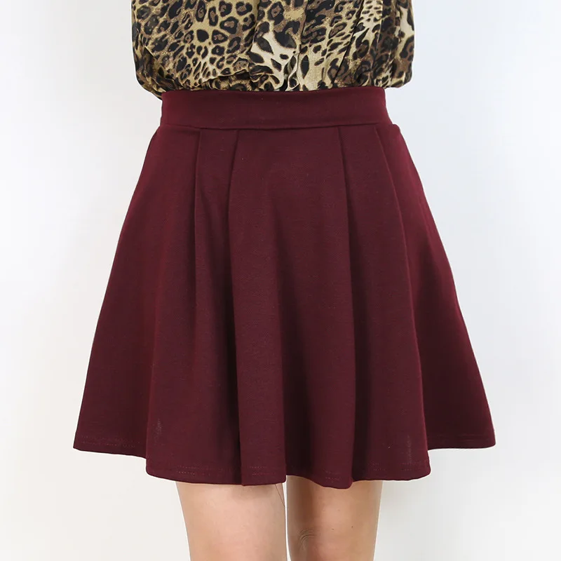 Женская тонкая юбка с эластичным поясом однотонная элегантная летняя новинка 2017