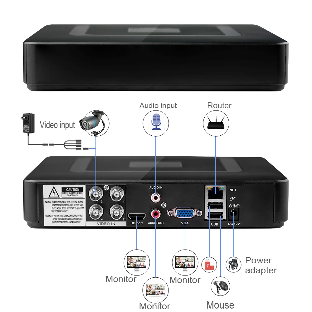 KERUI 1080N 4 канала DVR комплект открытый видео Камеры Скрытого видеонаблюдения Beveiligings