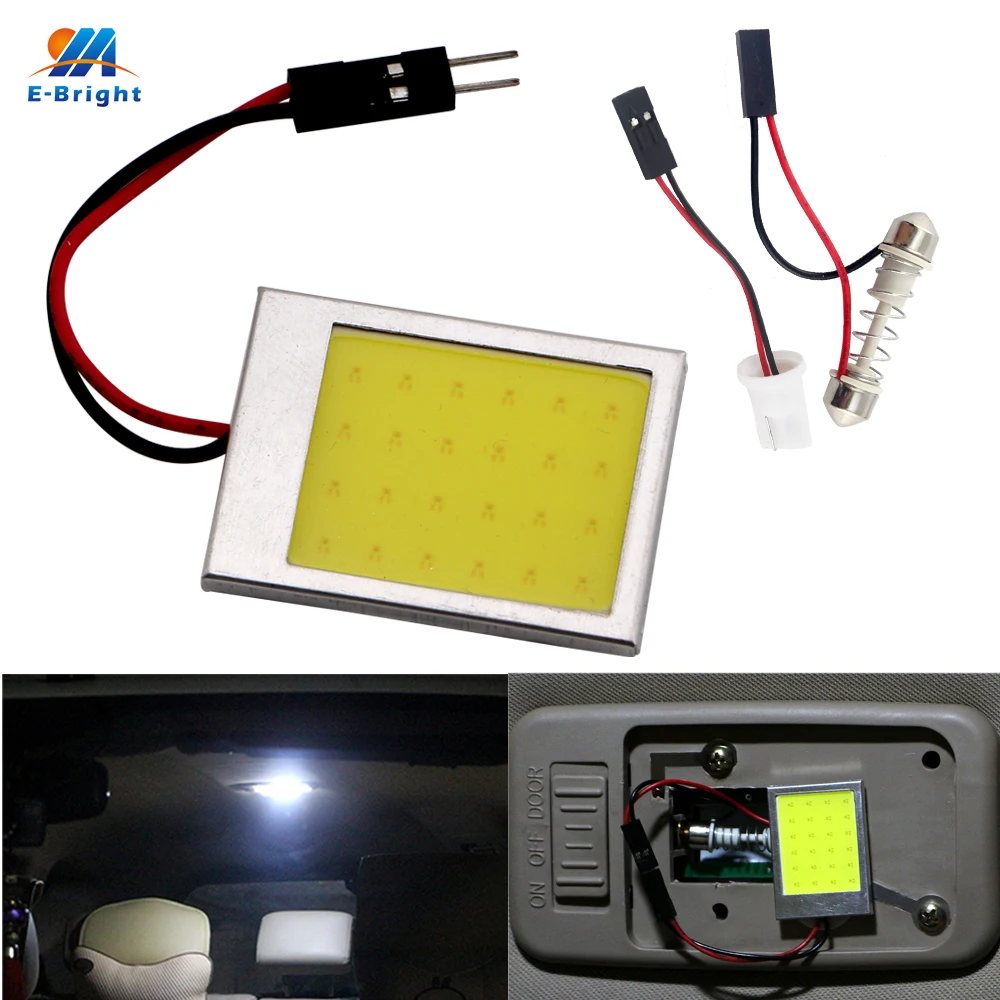 YM E Bright 10 шт. 24 SMD COB светодиодный 12V DC автомобильные панели с T10 + фестон адаптер