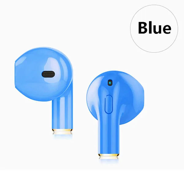 Шт. 1 шт. мини Bluetooth гарнитура в ухо невидимый наушник беспроводные наушники музыкальные наушники с микрофоном для iPhone 7 8 смартфонов - Цвет: Синий