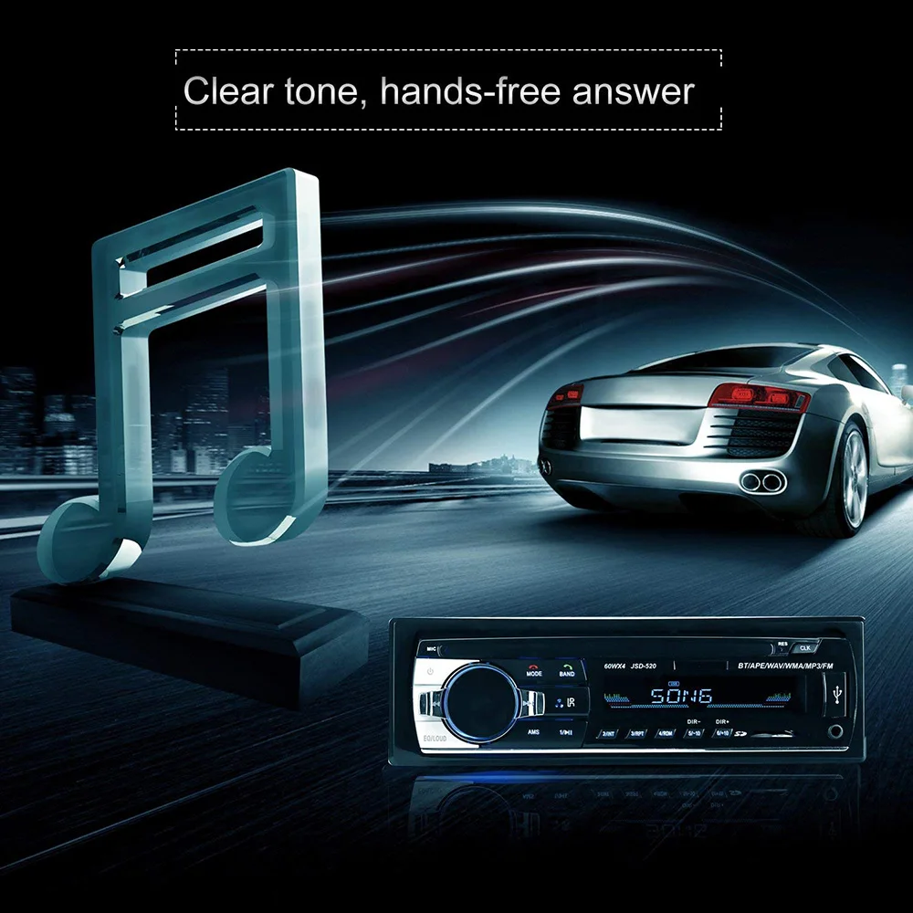 12 В автомобильное радио Bluetooth 1din автомобильный стерео плеер телефон AUX-IN MP3 FM/USB/Радио пульт дистанционного управления для телефона автомобиля аудио FM Aux вход прием#2