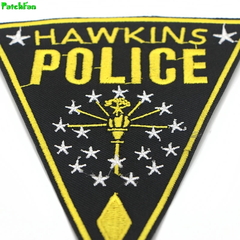 Нашивки с логотипом Hawkins из больших странных вещей вышитые нашивки для