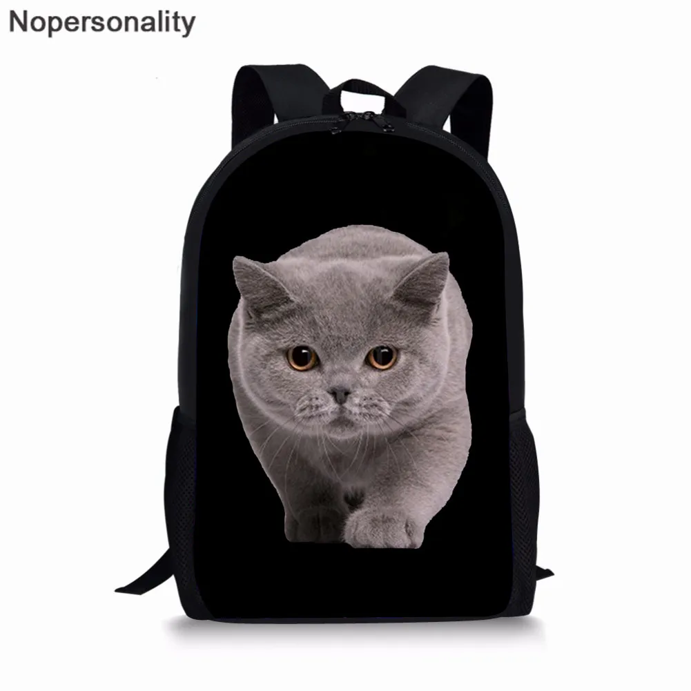 Nopersonality кошка собака животных печати Школьный рюкзак для детей девочек Junior