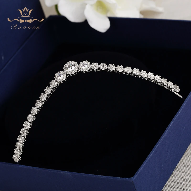 Свадебные аксессуары для волос Простой Прозрачный блестящий циркониевый венок