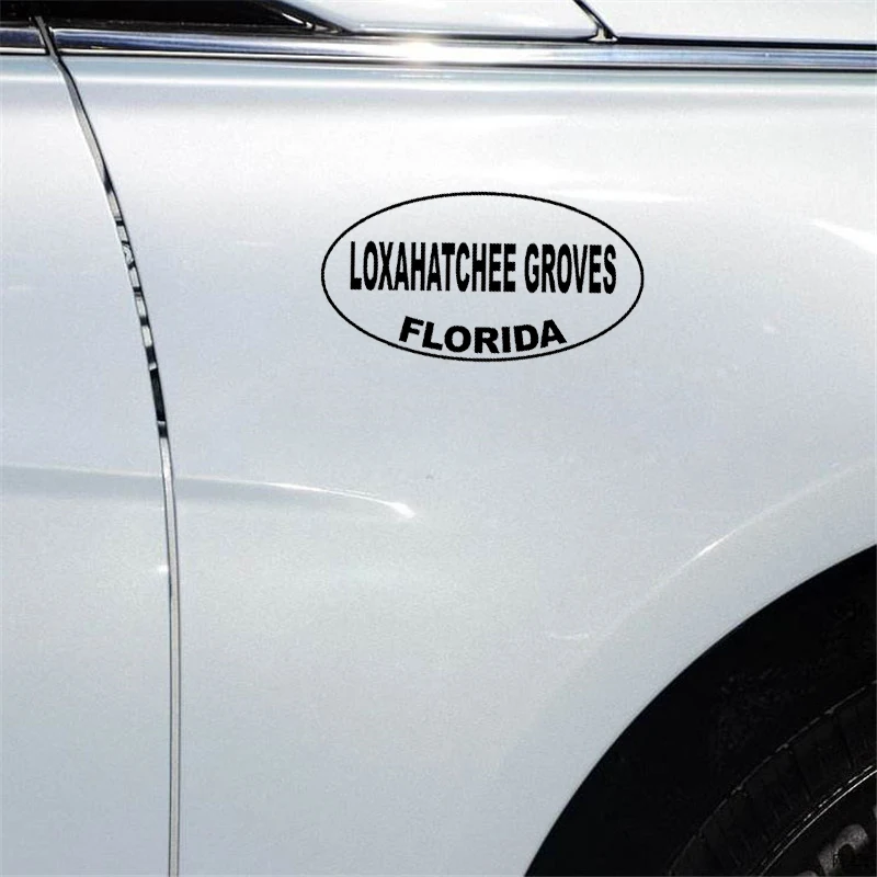

YJZT 14CM*7.3CM Personality Oval Vinyl Decal Car Sticker LOXAHATCHEE GRPVES Black Silver C10-01647