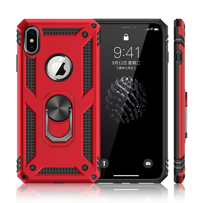 Бронированный чехол для iPhone 11 Pro Max 7 8 противоударный Plus X XR XS чехол-подставка