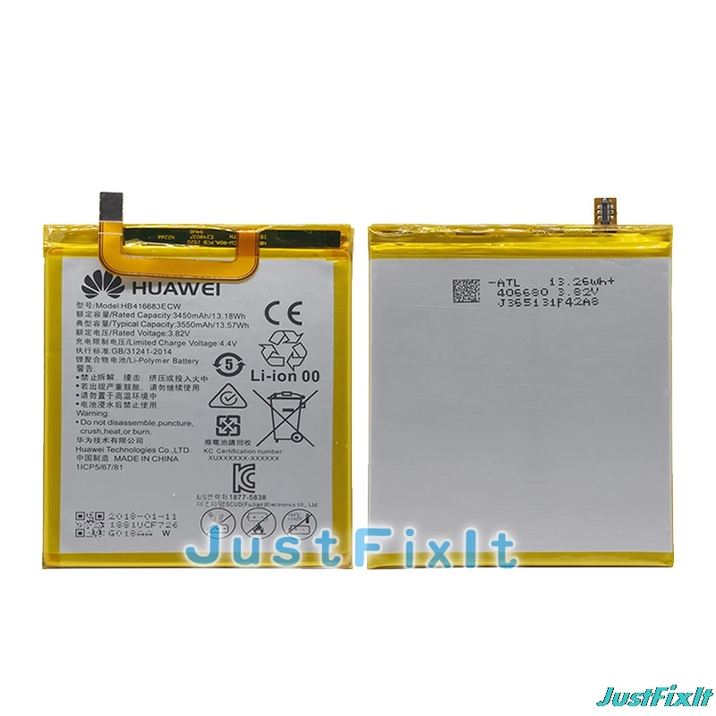 HB416683ECW Hua Wei Оригинальный аккумулятор для телефона huawei Nexus 6P H1511 H1512 3450 мАч