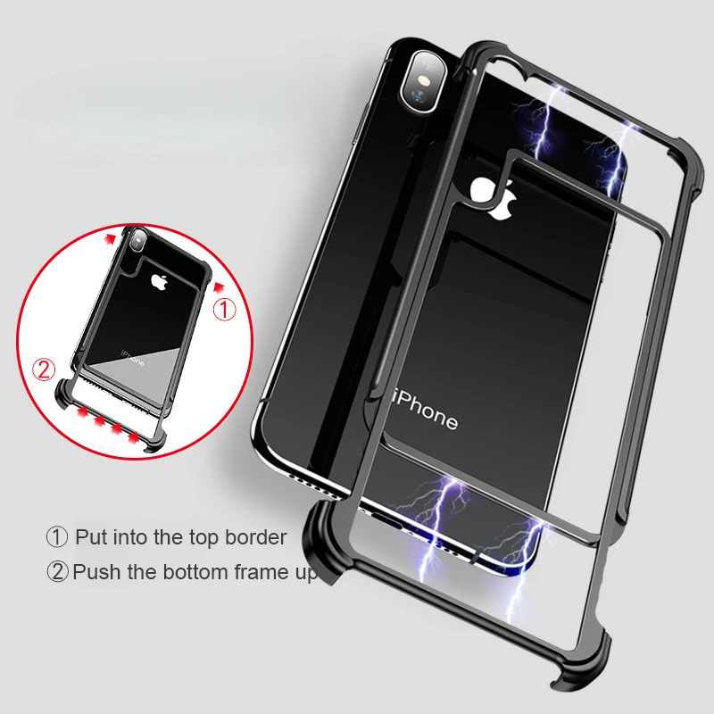 OATSBASF push pull Дизайн Роскошный металлический каркас форма Чехол для iphone XS защитный