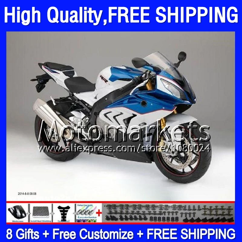 8 GiftsBlue белый Для BMW S1000RR 09-14 S 1000 RR S1000R 2011 12 3MK33 S1000 1000RR 2009 2010 2013 2014 Глянцевый синий