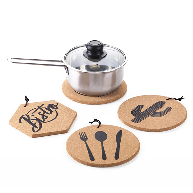 2 шт. набор пробковых деревянных подстаканников коврик для кофейных чашек чайный