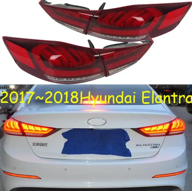 Бампер лампа для hyundai Elantra задние фонари светодиодный задний фонарь DRL+ обратный+ тормоз+ Динамический движущийся сигнал поворота - Цвет: Model1 style