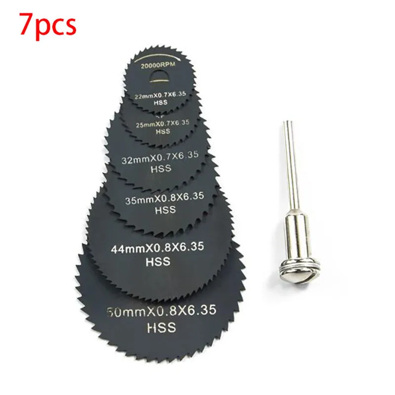 

Drill Dremel Accessories HSS Mini Circular Saw Blades Power Tools Wood Cutting Disc Grinding Wheel Set for Dremel Tools 7Pcs/set