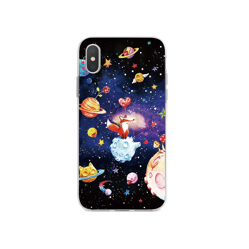 Космическая фантазия с рисунком силиконовый телефон чехол для iPhone 6 6S 7 8 Plus 5 5S SE