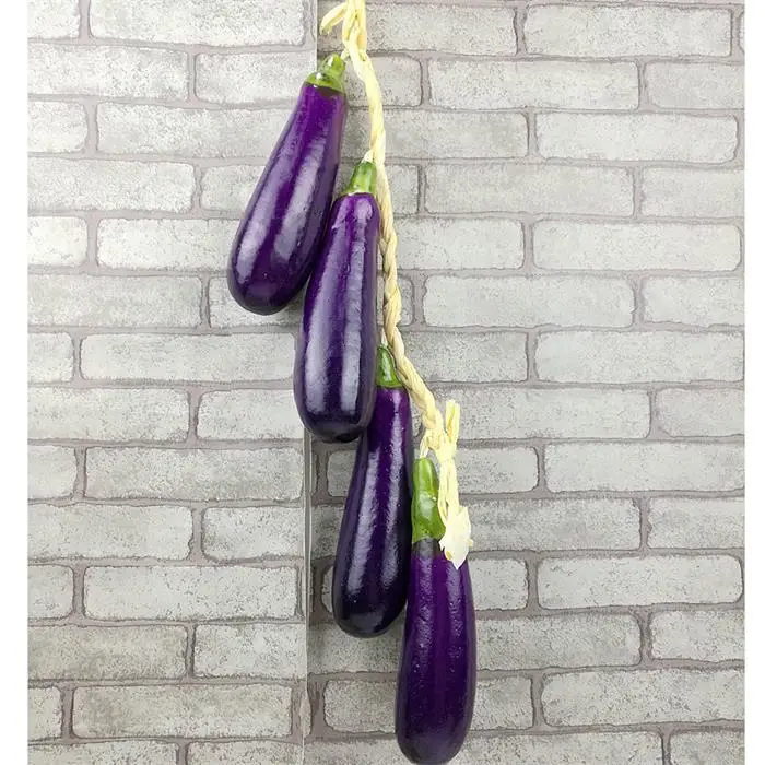 eggplant Имитация фруктов и овощей DIY праздничные принадлежности искусственный декор для ресторана кухни дома настенный Декор Поддельные - Цвет: eggplant