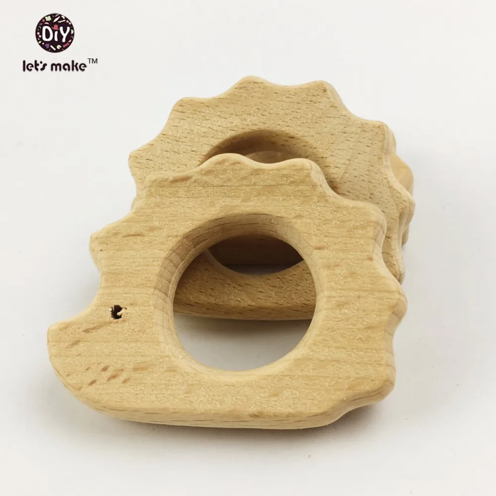 Let's make-mordedor ecol&oacute;gico para beb&eacute;, Animal de madera de haya, erizo/puercoespina, sonajero de dentici&oacute;n, juguetes inspirados en Montessori, 20 Uds.-4