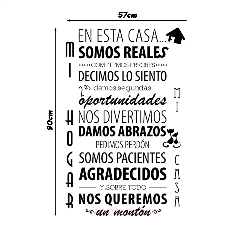 Spanish Quote House rules Vinyl Wall Sticker Removable Decal Mural Decor Living Room art Home Poster 44cm x 69cm | Дом и сад