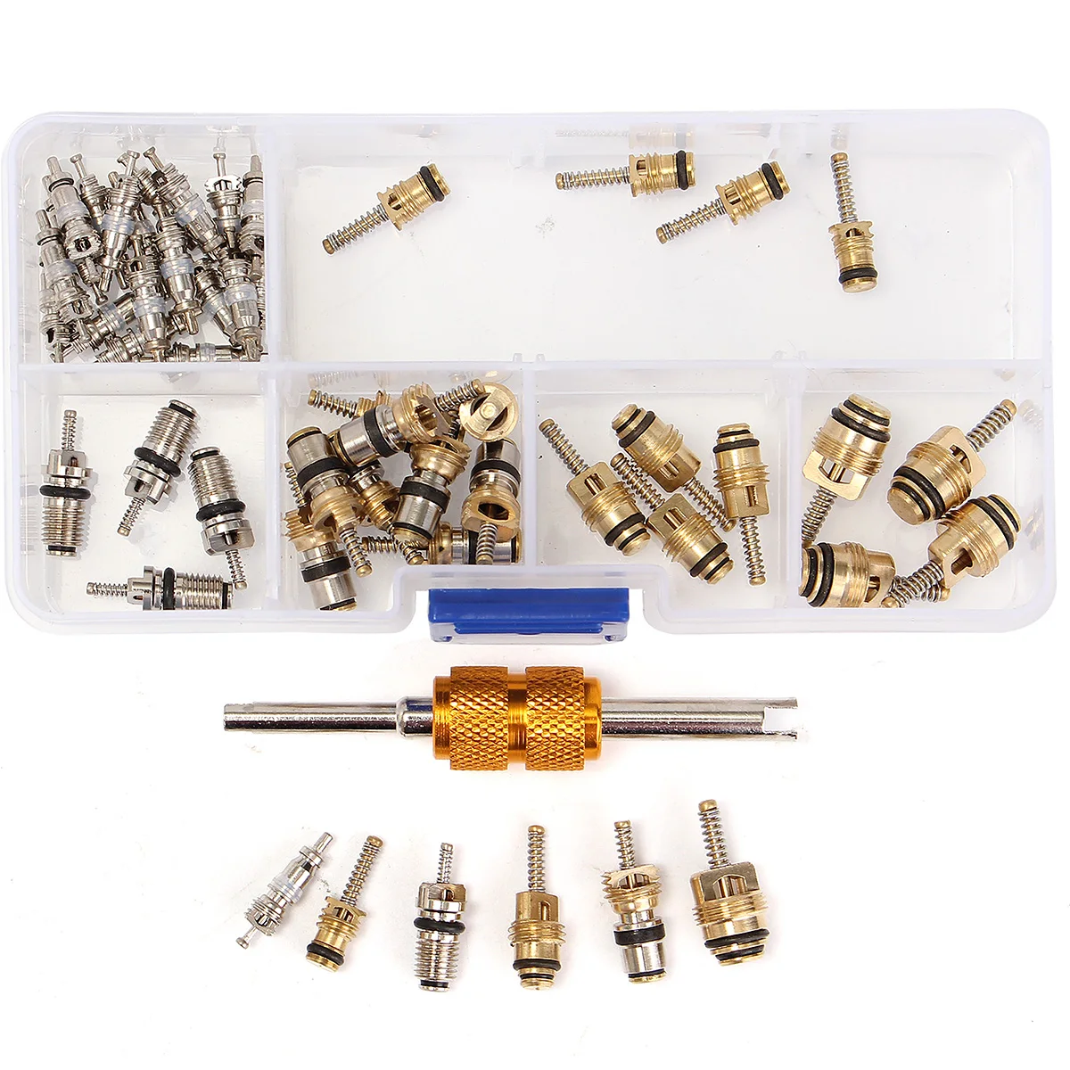 50Pcs Auto Car Air Conditioning Valve Core+1Pcs Remover Repair Tool for R134A Toyota Honda BMW A/C Core | Автомобили и мотоциклы