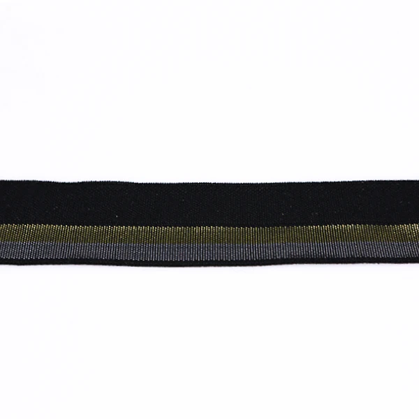 19 мм эластичная черная Золотая полиэфирная тесьма ленточная лента ремень