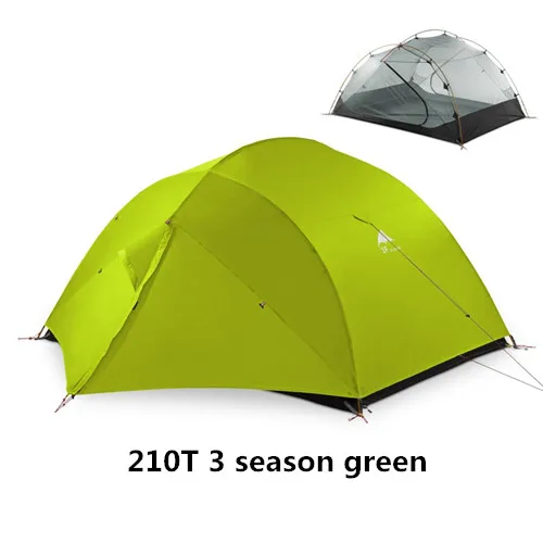 210T 3 season green 3F UL GEAR 3 человек 4 сезон 15D палатка Открытый Сверхлегкий походный альпинистский охотничий водонепроницаемый палатки наземный лист - Цвет: 210T 3 season green