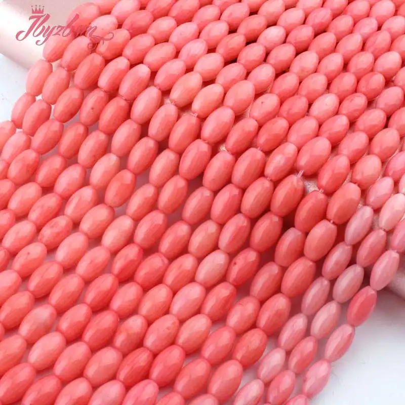 5x8 3x6mm Smooth Oval Pink Coral Beads Natural Stone Loose For DIY Women Necklace Bracelets Earring Jewelry Making 15&quot | Украшения и