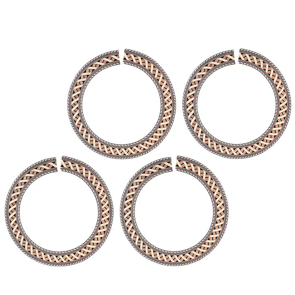 

4 Pieces Acoustic Classical Guitar Wood Inlay Soundhole Rosette 93mm