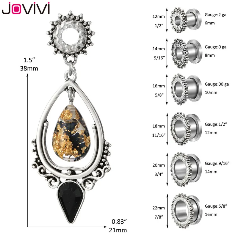 Jovivi новый черный обсидиановый камень из нержавеющей стали каплевидный большой