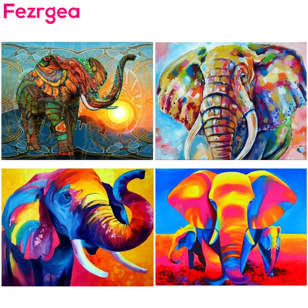 Новое поступление 5d алмазная живопись Fezrgea сделай сам слон полная вышивка