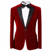 high quality men suit jacket with black peaked lapel one button slim fit blazer for tuxedo dinner suit custom made