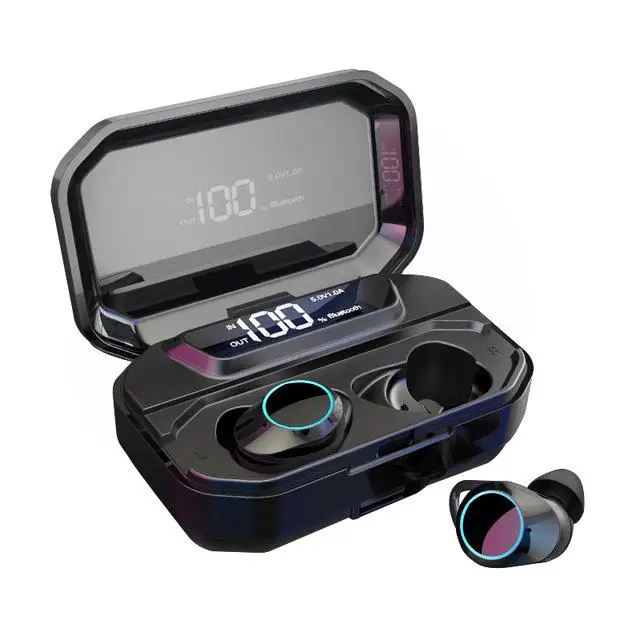 

TWS-наушники G02 с поддержкой Bluetooth 5,0 и зарядным футляром, 3300 мАч