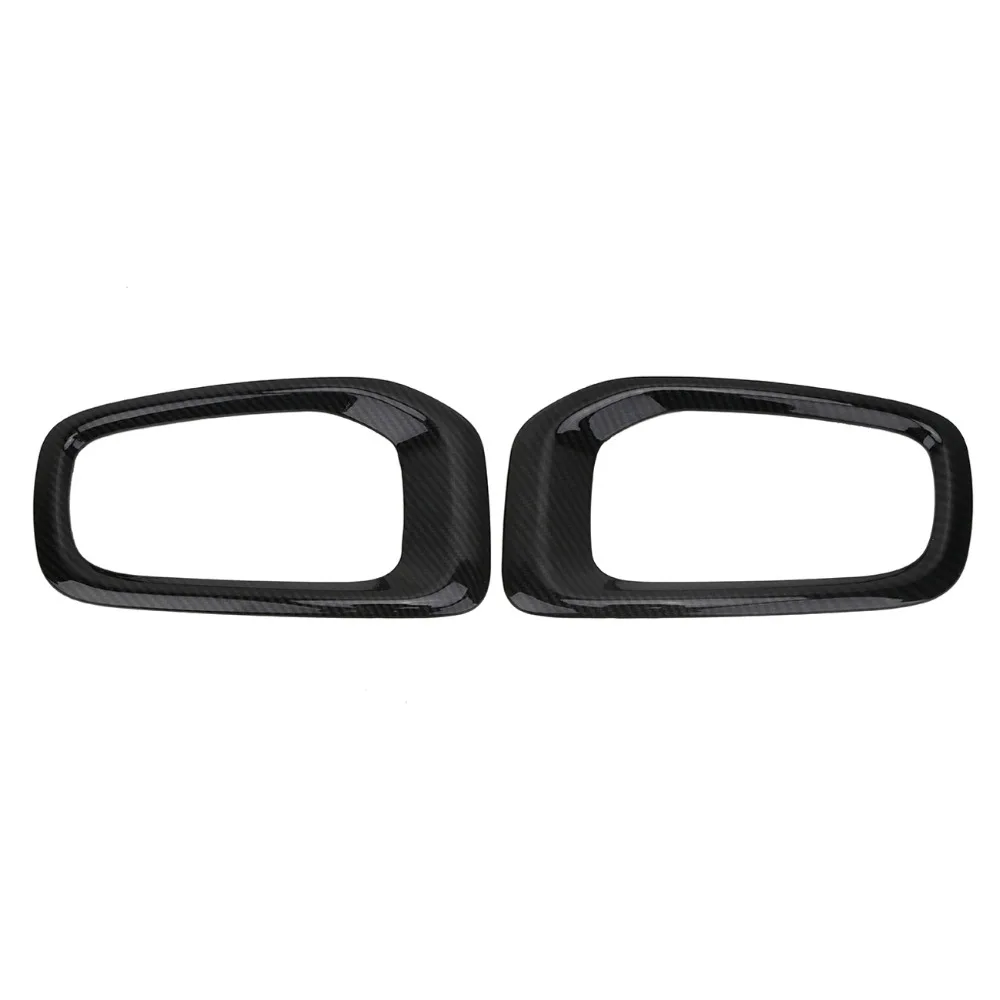 

2x Front Left Right Fog Light Lamp Decorative Frame Trim Covers Styling Carbon Black for Jeep Renegade 2015-2017 //