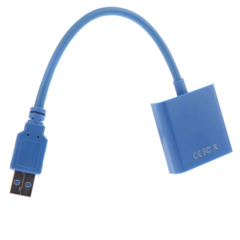 USB 3 0 к VGA Мульти-дисплей адаптер конвертер внешняя видеокарта синий | Компьютеры и