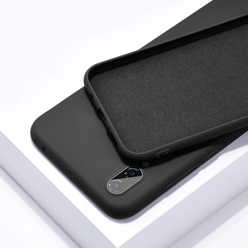 Черный KJOEW силиконовый однотонный чехол для iPhone 11 Pro Max XR X карамельный цвет чехол для телефона s для iPhone 7 6 6S 8 Plus Мягкий чехол из ТПУ - Цвет: Черный
