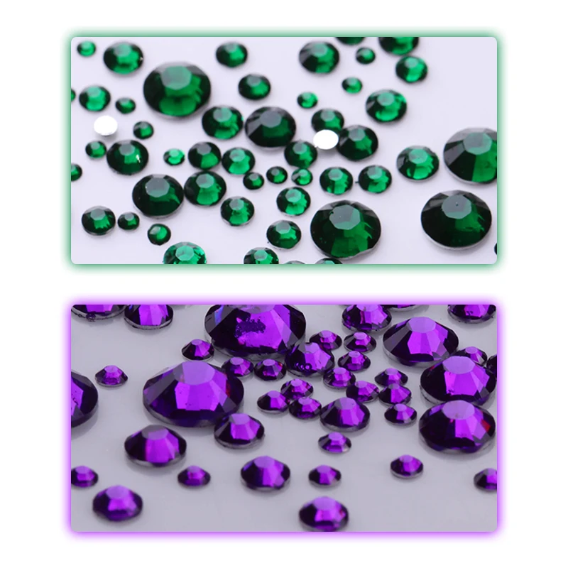 1000 штук пакет Стразы для ногтей плоская задняя часть 3D дизайн смешанные размеры