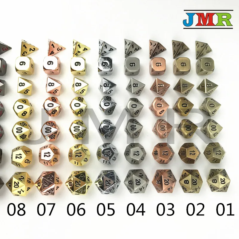 Высококачественные легированные металлические игральные кости DnD Dados Rpg набор D4