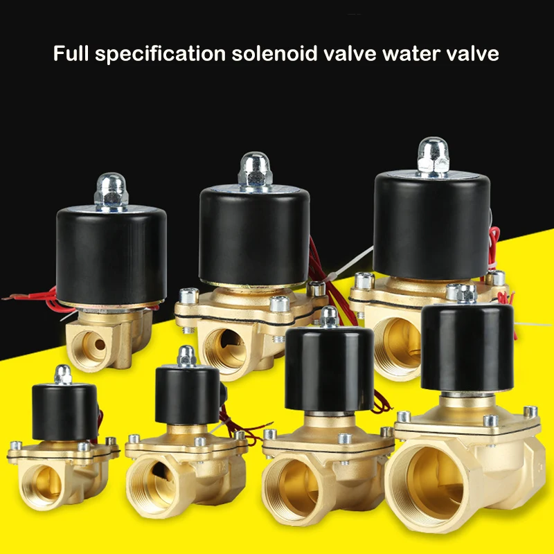 Нормально закрытый электромагнитный клапан 1/", 3/8", 1/", 3/4", AC220V, DC12V/24 В Электрический электромагнитный клапан пневматический клапан для воды, масла, воздуха NC
