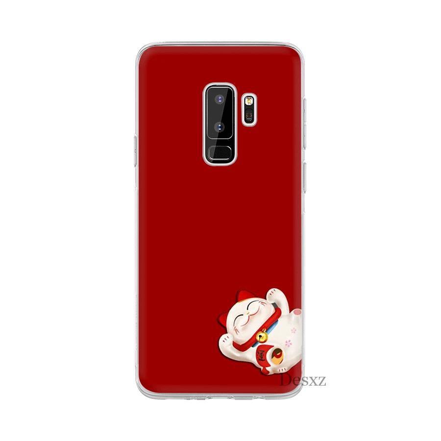 Чехол с изображением из мультфильма Lucky Cat для Samsung M10 M20 M30 M40 S6 S7 Edge S8 S9 S10 Plus S10e Note 8 9