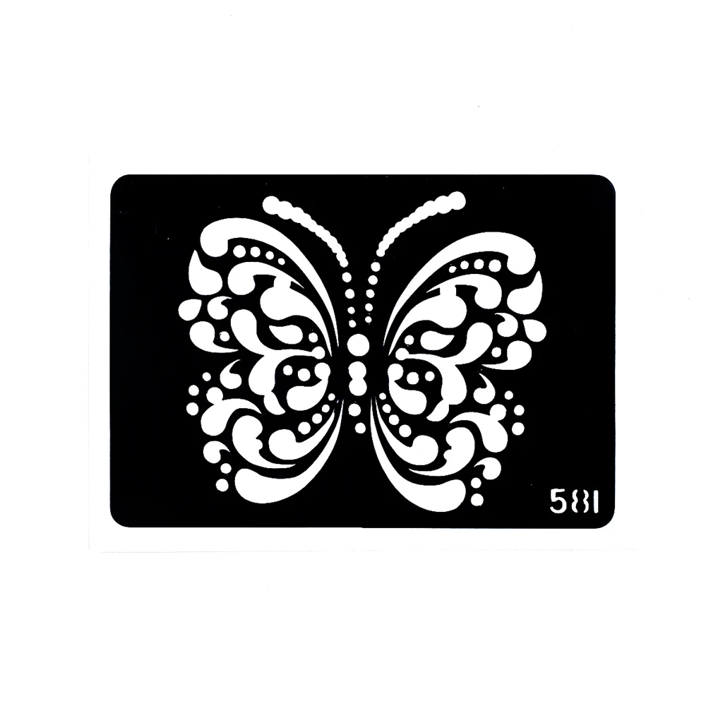 Трафарет татуировки для женщин 7 шт. полый дизайн бабочки маленький хна сделай