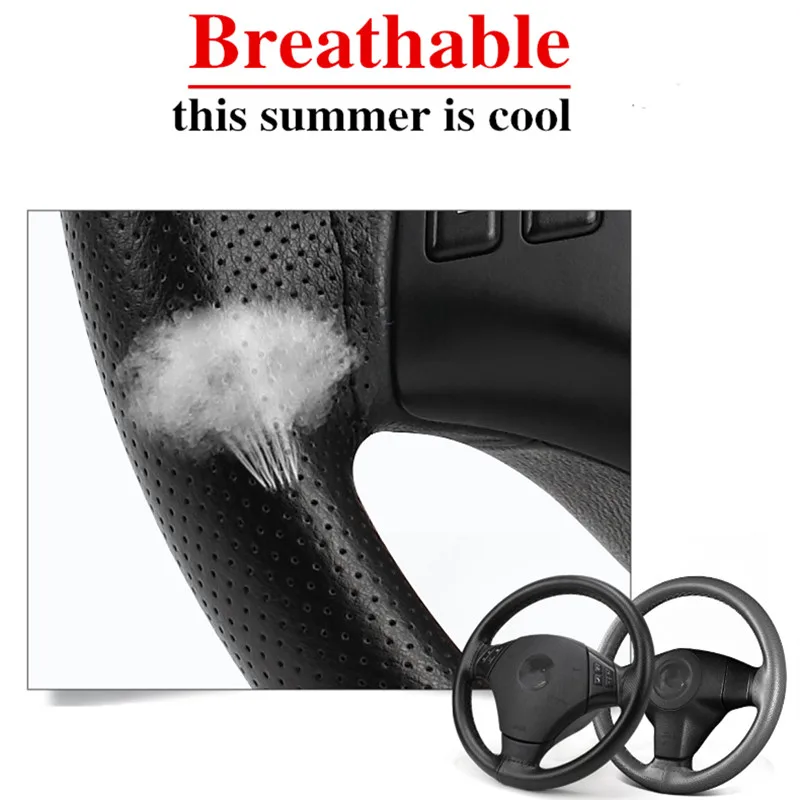 Универсальный чехол для руля из натуральной кожи 38 см оплетка автомобиля своими