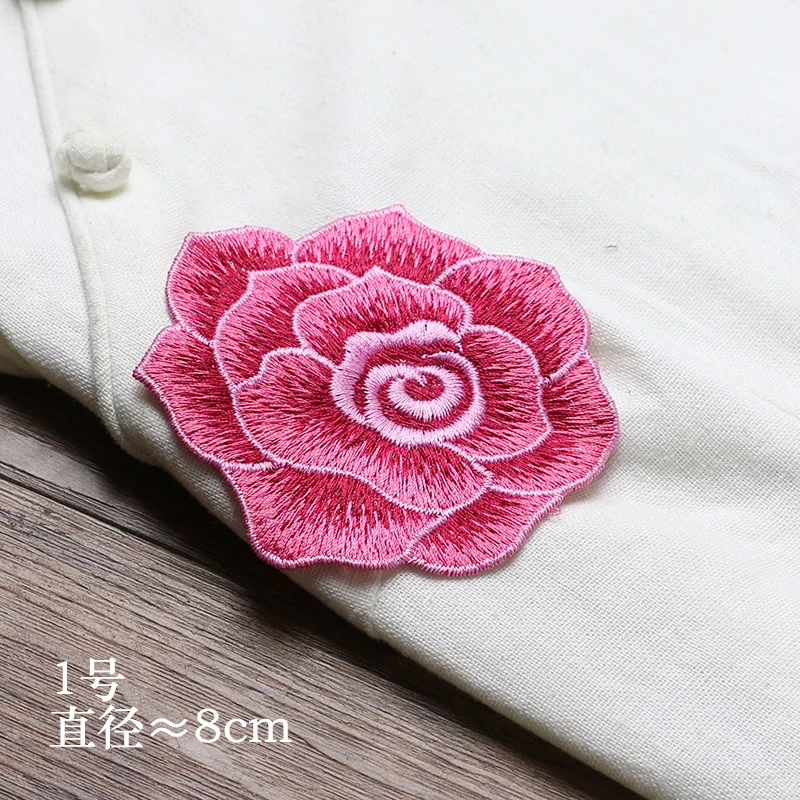 AHYONNIEX Small Multi-Color 8cm Embroidery Rose Flower Patches for Dress Jacket DIY Accessories | Дом и сад
