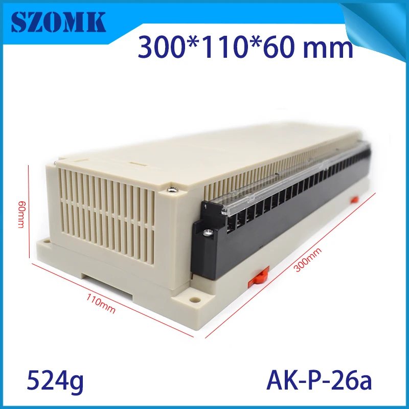 Din рейка клеммные блоки Пластиковый корпус для diy pcb дизайн 300x110x60 мм din клип