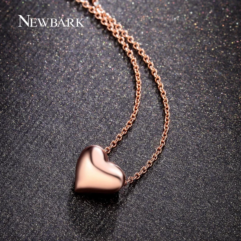 Newbark просто сердце любовь Подвески розовое золото Цвет и серебро полированный