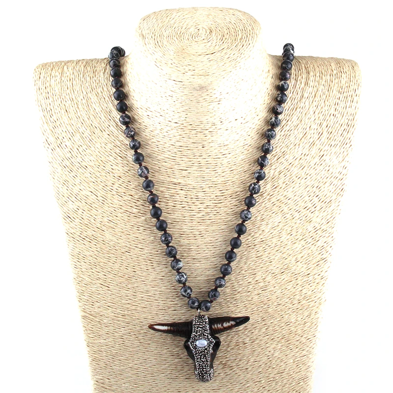 Модные Натуральные полудрагоценные камни ампир с головой быка Шарм кулон ручной