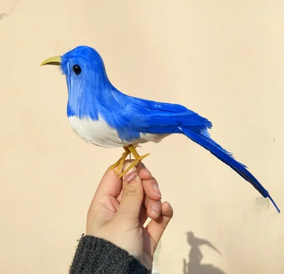 

22cm cute simulation bird model toy plastic & furs blue bird gift 1077
