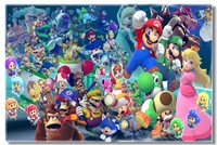 custom canvas wall murals super smash bros ultimate poster luigi party wallpaper video game wall stickers bedroom decor 0461