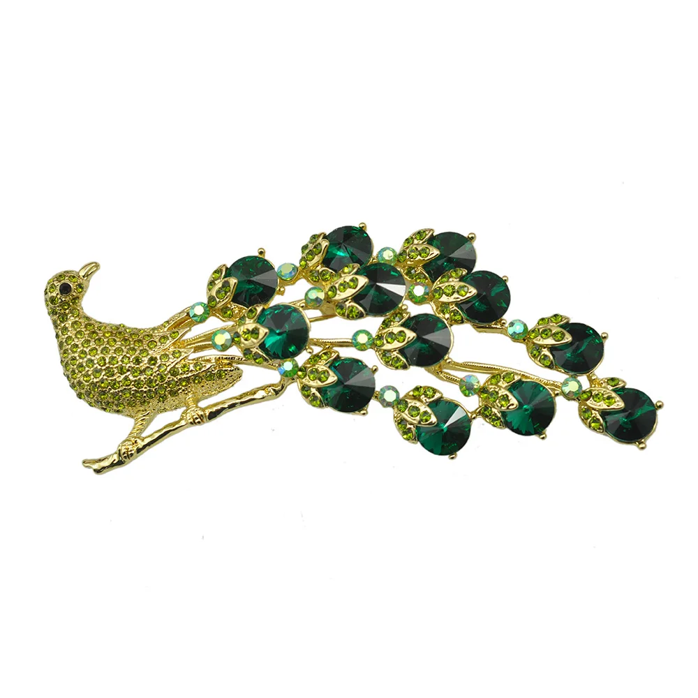 Модная женская брошь в пяти цветах с кристаллами|rhinestone peacock brooch|peacock broochpeacock brooch pin