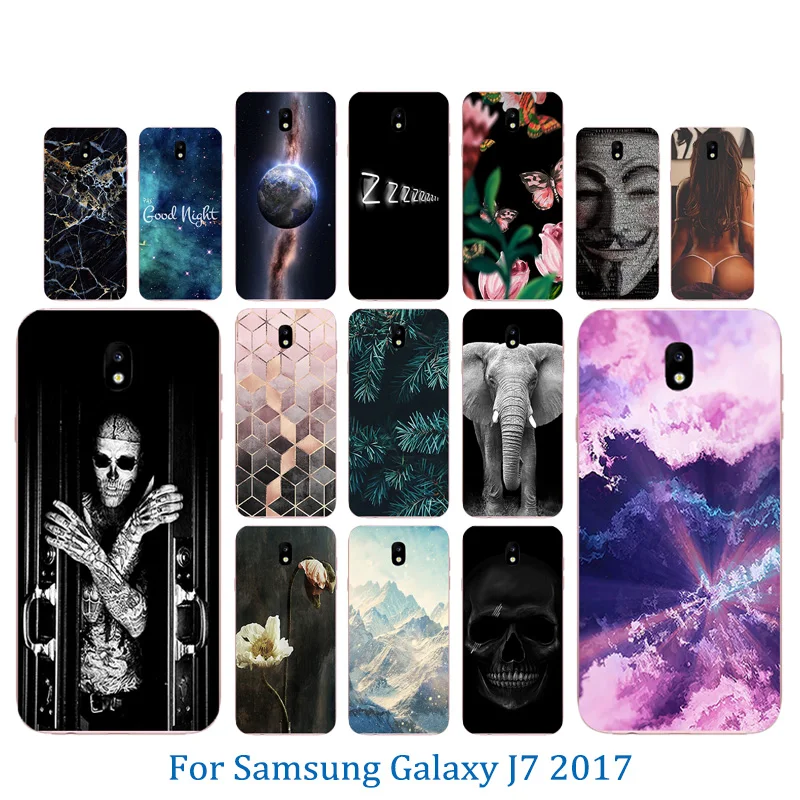 Чехлы для телефонов Galaxy J7 2017 мягкий чехол из ТПУ с узором в виде крючка EU J730 J730F/DS